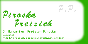 piroska preisich business card